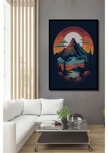 Dekoratif Dikey Dağ Manzarası Sanat Duvar Tablo Ahşap Dikdörtgen Tablo fiyatları