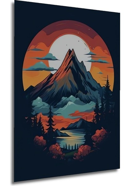 Dekoratif Dikey Dağ Manzarası Sanat Duvar Tablo Ahşap Dikdörtgen Tablo modelleri