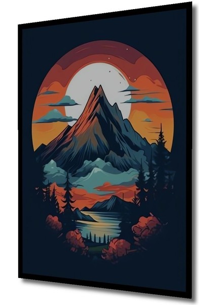 Dekoratif Dikey Dağ Manzarası Sanat Duvar Tablo Ahşap Dikdörtgen Tablo indirimleri