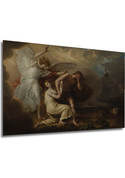 Benjamin West-Adem ve Havva'nın Cennetten KOVULMASI,1791 Ahşap Tablo Yatay Duvar Dekorasyon Tablosu modelleri