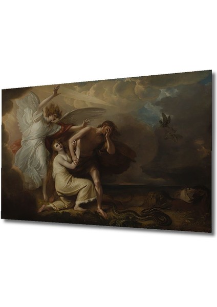 Benjamin West-Adem ve Havva'nın Cennetten KOVULMASI,1791 Ahşap Tablo Yatay Duvar Dekorasyon Tablosu fırsatları