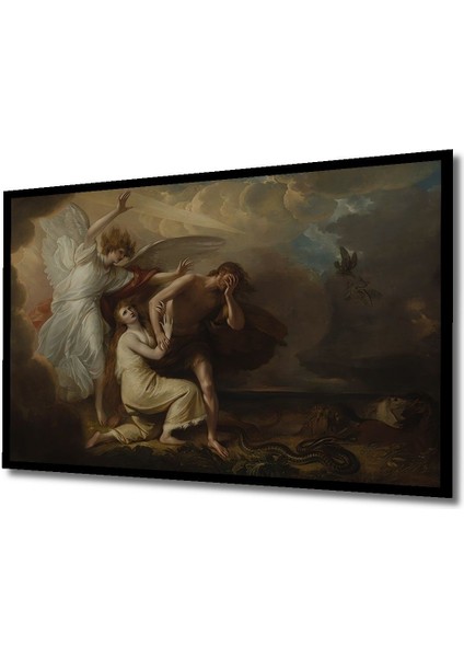Benjamin West-Adem ve Havva'nın Cennetten KOVULMASI,1791 Ahşap Tablo Yatay Duvar Dekorasyon Tablosu indirimleri