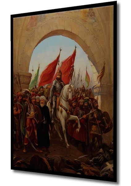 Dekoratif Osmanlı Istanbul Fetih Ahşap Tablo Çerçeve Görünümlü Dikey Duvar Dekorasyon Tablosu modelleri