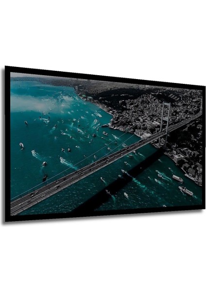 Dekoratif Yatay Kuş Bakışı Boğaz Manzara Duvar Tablo Ahşap Dikdörtgen Tablo fırsatları