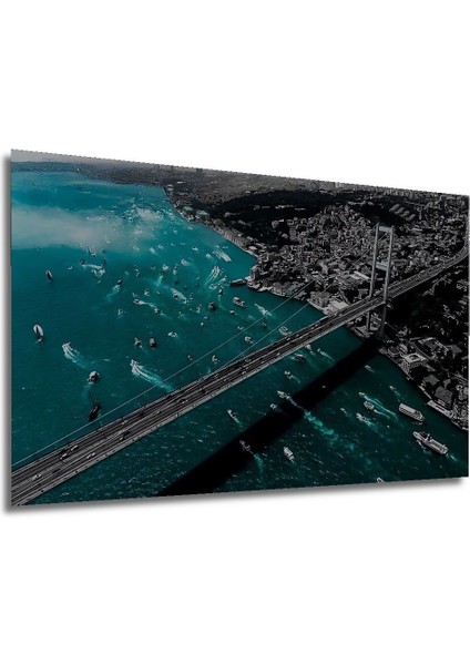 Dekoratif Yatay Kuş Bakışı Boğaz Manzara Duvar Tablo Ahşap Dikdörtgen Tablo indirimleri