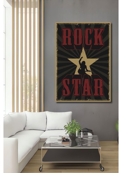 Dekoratif Dikey Rock Star Poster Duvar Tablo Ahşap Dikdörtgen Tablo