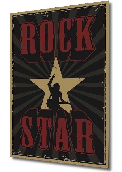 Dekoratif Dikey Rock Star Poster Duvar Tablo Ahşap Dikdörtgen Tablo