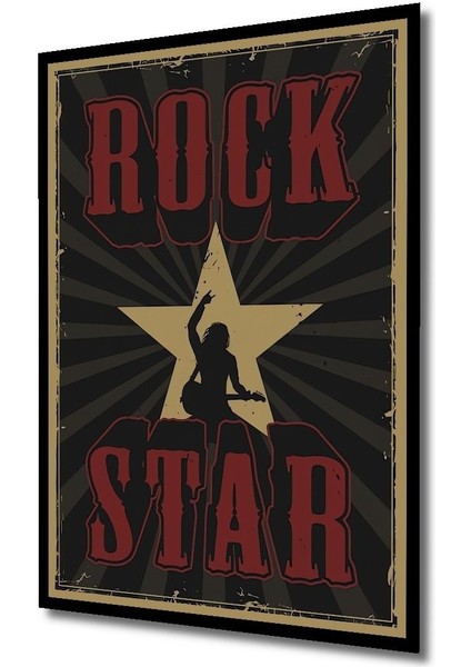 Dekoratif Dikey Rock Star Poster Duvar Tablo Ahşap Dikdörtgen Tablo