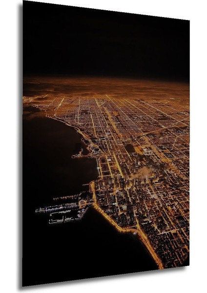 Dekoratif Dikey Kuş Bakışı Şehir Duvar Tablo Ahşap Dikdörtgen Tablo modelleri