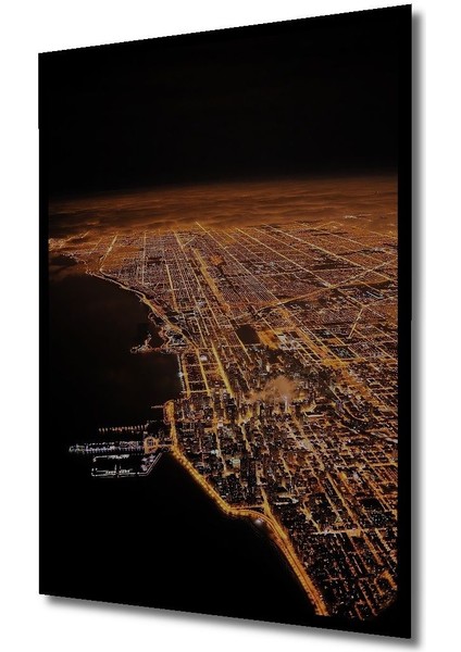 Dekoratif Dikey Kuş Bakışı Şehir Duvar Tablo Ahşap Dikdörtgen Tablo indirimleri