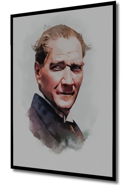 Modern Soyut Atatürk Tablosu Tabloları Örnekleri Modelleri Çerçeve Görünümlü Dikey Duvar Tablo modelleri