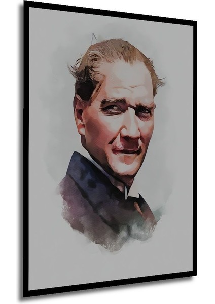 Modern Soyut Atatürk Tablosu Tabloları Örnekleri Modelleri Çerçeve Görünümlü Dikey Duvar Tablo fırsatları