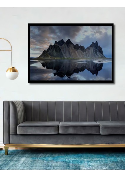 Vestrahorn (Batman Dağı) Izlanda Dekoratif Ahşap Tablo Şık Yatay Duvar Dekorasyon Tablosu fiyatları