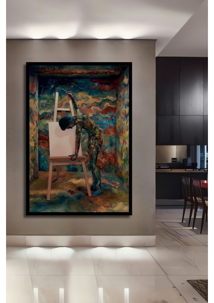 Dekoratif Dikey Modern Resim Sanatçı Duvar Tablo Ahşap Dikdörtgen Tablo fiyatları