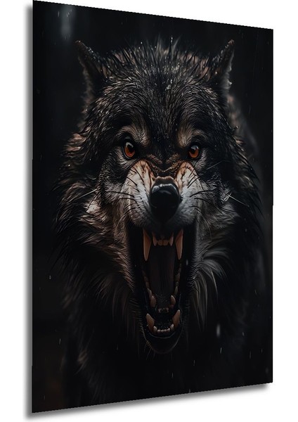 Dekoratif Dikey Kükreyen Kurt Duvar Tablo Ahşap Dikdörtgen Tablo modelleri