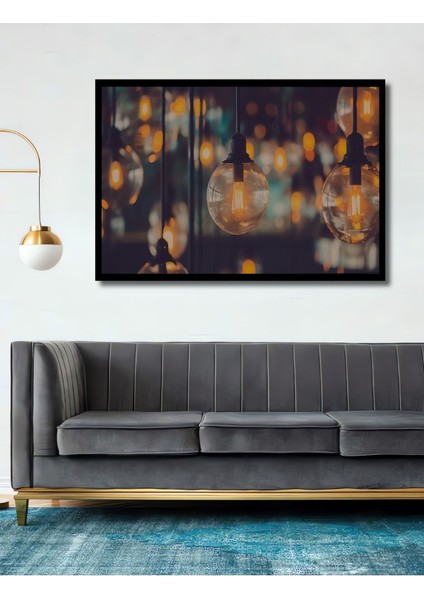 Dekoratif Ampul - Tek Parça Ahşap Tablo Şık Yatay Duvar Dekorasyon Tablosu fiyatları
