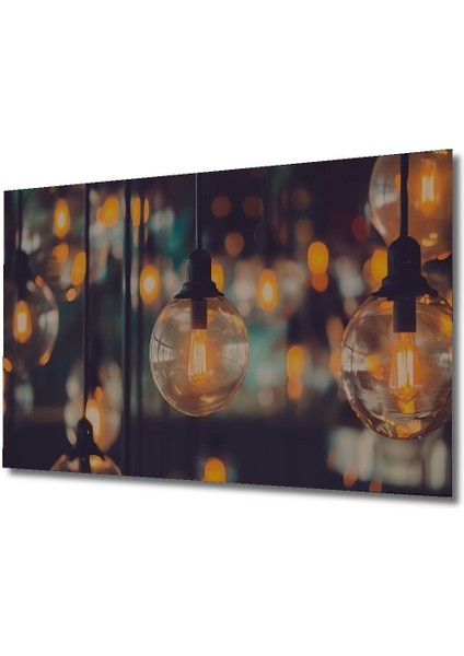 Dekoratif Ampul - Tek Parça Ahşap Tablo Şık Yatay Duvar Dekorasyon Tablosu fırsatları