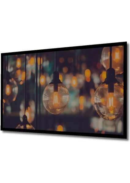 Dekoratif Ampul - Tek Parça Ahşap Tablo Şık Yatay Duvar Dekorasyon Tablosu indirimleri