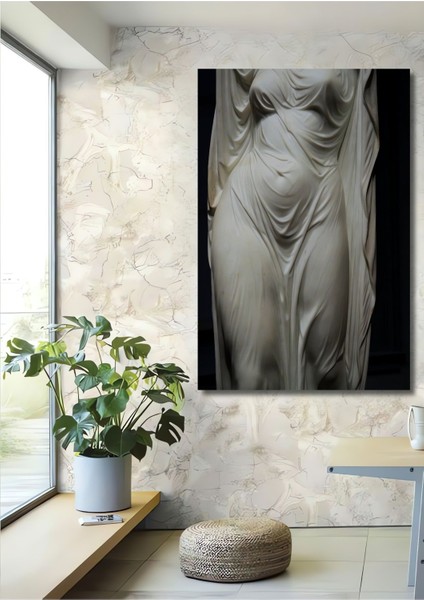 Dekoratif Dikey Kadın Vücudu Duvar Tablo Ahşap Dikdörtgen Tablo