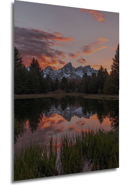 Dekoratif Dikey Ova ve Dağ Manzara Duvar Tablo Ahşap Dikdörtgen Tablo modelleri