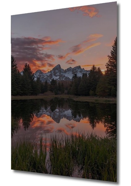 Dekoratif Dikey Ova ve Dağ Manzara Duvar Tablo Ahşap Dikdörtgen Tablo fırsatları