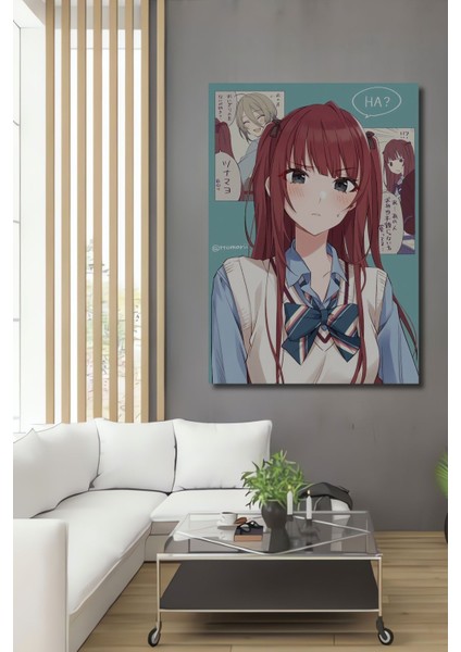 Dekoratif Dikey Anime Poster Duvar Tablo Ahşap Dikdörtgen Tablo