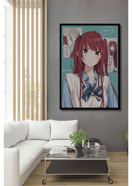 Dekoratif Dikey Anime Poster Duvar Tablo Ahşap Dikdörtgen Tablo