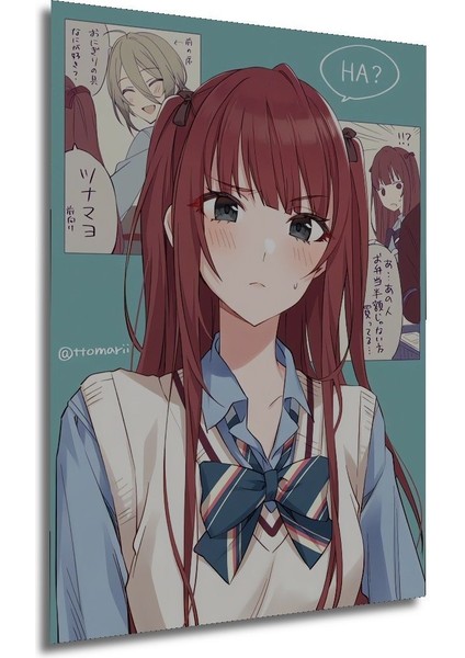 Dekoratif Dikey Anime Poster Duvar Tablo Ahşap Dikdörtgen Tablo