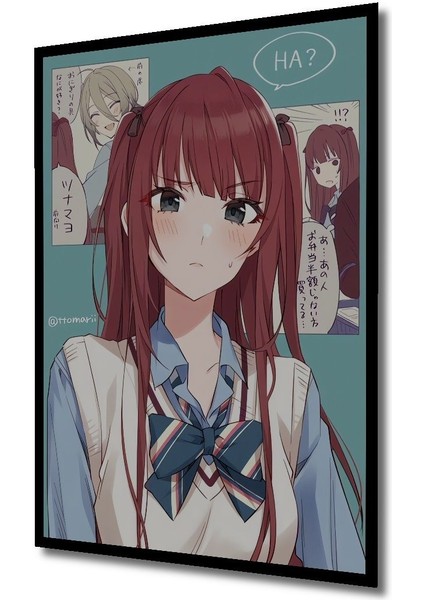 Dekoratif Dikey Anime Poster Duvar Tablo Ahşap Dikdörtgen Tablo