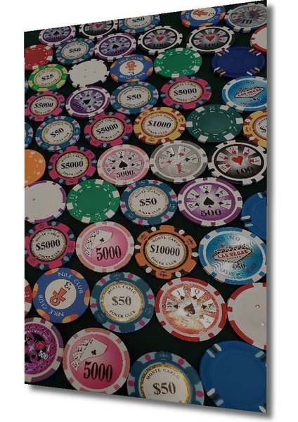 Dekoratif Dikey Poker Çipleri Duvar Tablo Ahşap Dikdörtgen Tablo fırsatları