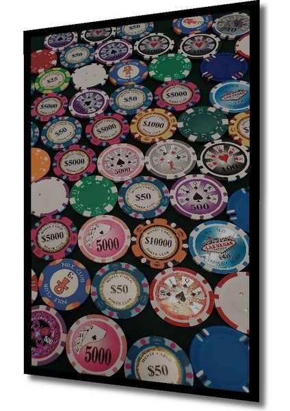 Dekoratif Dikey Poker Çipleri Duvar Tablo Ahşap Dikdörtgen Tablo indirimleri