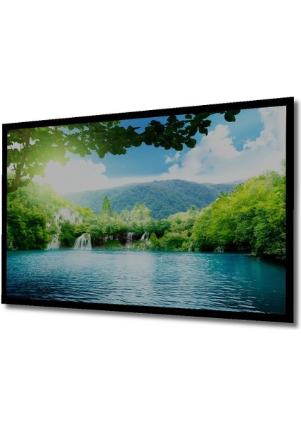 Dekoratif Göl ve Orman Manzara Ahşap Tablo Şık Yatay Duvar Dekorasyon Tablosu indirimleri