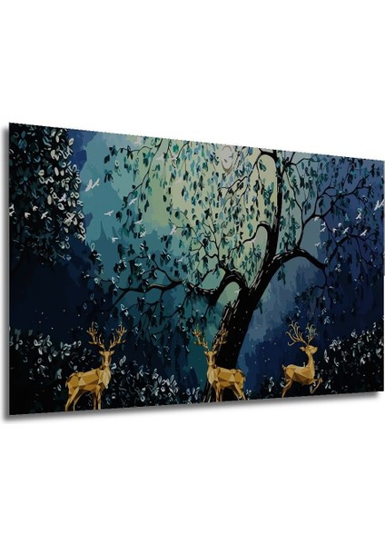 Dekoratif Ahşap Tablo Hayvan 3 Boyutlu Ay Poster, Orman Hediye Şık Yatay Duvar Dekorasyon Tablosu modelleri