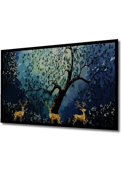 Dekoratif Ahşap Tablo Hayvan 3 Boyutlu Ay Poster, Orman Hediye Şık Yatay Duvar Dekorasyon Tablosu indirimleri