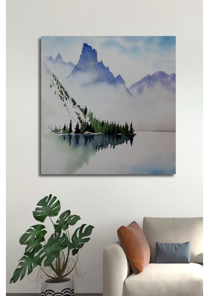 Dekoratif Dikey Modern Sanat Dağ Duvar Tablo Ahşap Dikdörtgen Tablo