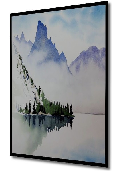 Dekoratif Dikey Modern Sanat Dağ Duvar Tablo Ahşap Dikdörtgen Tablo indirimleri