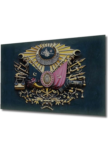 Dekoratif Ahşap Osmanlı Amblemi Tablo (Ofis, Işyeri Için Ideal) Şık Yatay Duvar Dekorasyon Tablosu fırsatları