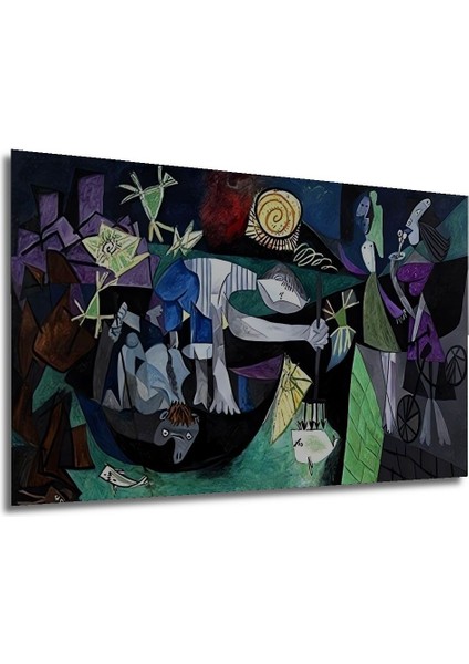 Ahşap Tablo Pablo Picasso Gece Balık Avı Duvar Dekorasyon Tablo Moda Yatay Duvar Dekorasyon Tablosu