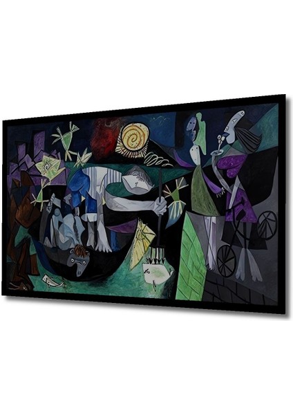 Ahşap Tablo Pablo Picasso Gece Balık Avı Duvar Dekorasyon Tablo Moda Yatay Duvar Dekorasyon Tablosu