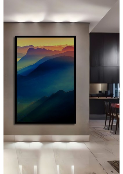 Dekoratif Dikey Dağ Manzarası Duvar Tablo Ahşap Dikdörtgen Tablo fiyatları