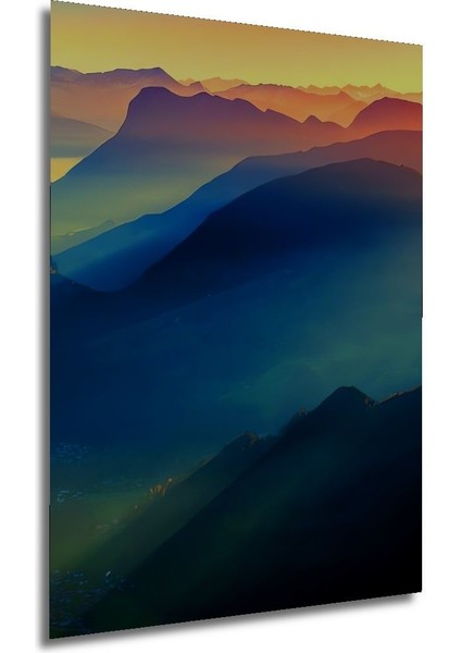 Dekoratif Dikey Dağ Manzarası Duvar Tablo Ahşap Dikdörtgen Tablo modelleri