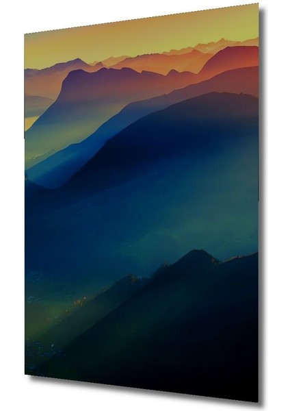 Dekoratif Dikey Dağ Manzarası Duvar Tablo Ahşap Dikdörtgen Tablo fırsatları