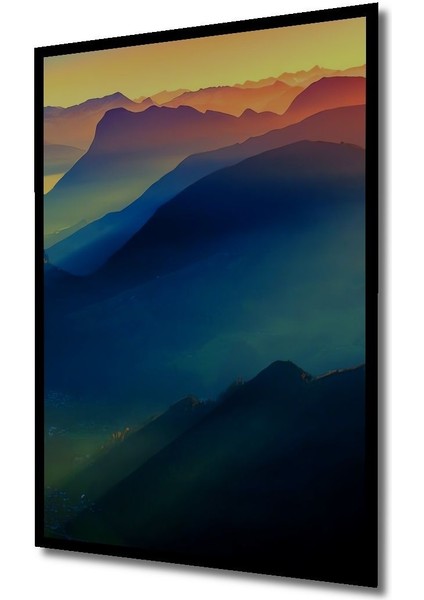 Dekoratif Dikey Dağ Manzarası Duvar Tablo Ahşap Dikdörtgen Tablo indirimleri