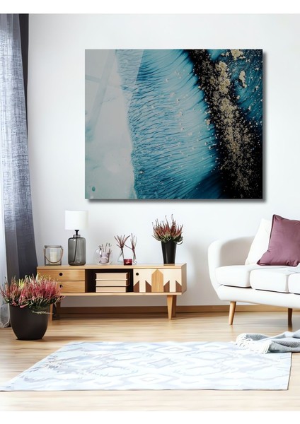 Mavi Su,deniz Okyanus Ahşap Tablo,soyut Ahşap Tablo,modern Duvar Dekor Yatay Duvar Tablo