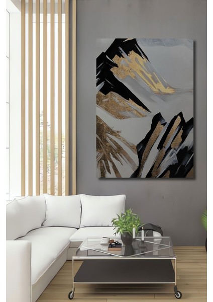 Gold Dağ Manzaralı Ahşap Tablo Duvar Dekoru Çerçeve Görünümlü Dikey Duvar Tablo fiyatları