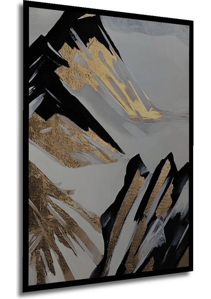 Gold Dağ Manzaralı Ahşap Tablo Duvar Dekoru Çerçeve Görünümlü Dikey Duvar Tablo fırsatları