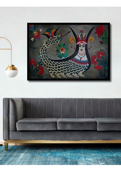 Dekoratif Ahşap Anadolu Kültürü Yılanlı Kadın Şahmeran Gülen Tablo Şık Yatay Duvar Dekorasyon Tablo fiyatları
