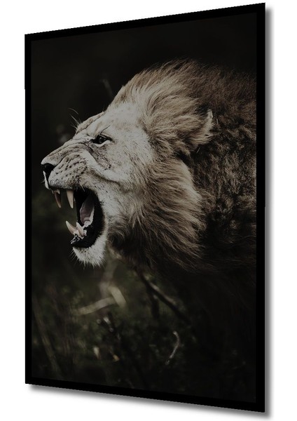 Dekoratif Dikey Savaşçı Aslan Duvar Tablo Ahşap Dikdörtgen Tablo indirimleri