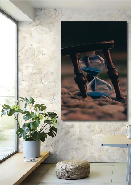 Dekoratif Dikey Kum Saati Modern Sanat Duvar Tablo Ahşap Dikdörtgen Tablo