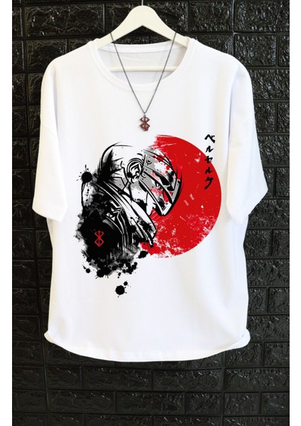 Oversize Berserk Guts V8 Ex Tişört, Unisex Anime Baskılı T-Shirt